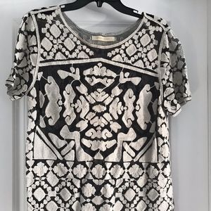 Sheer embroidered T Shirt